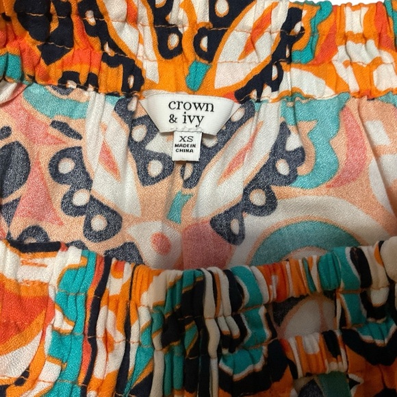 Crown & Ivy Off-Shoulder Boho Print Dress Size XS - Picture 6 of 10